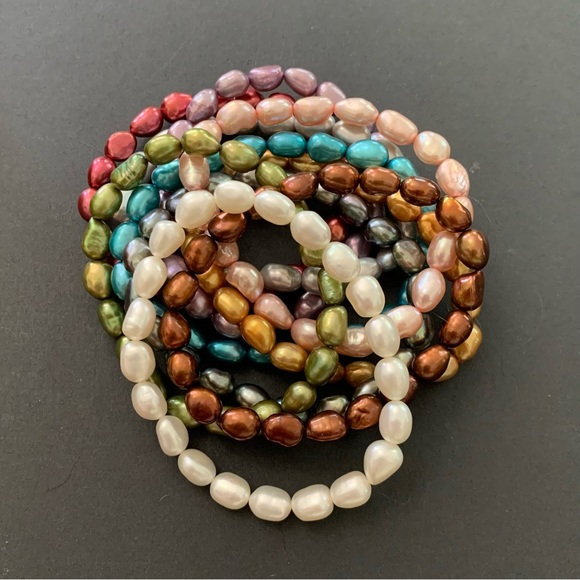 Mandarin Cultured Pearl Bracelets Set of 10 - Picture 4 of 6